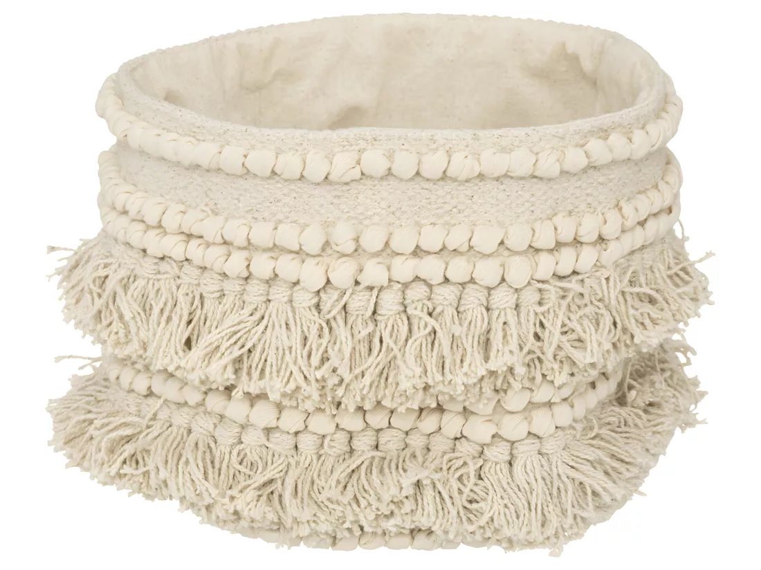 Set de 2 Paniers de rangement en Coton recyclé avec franges