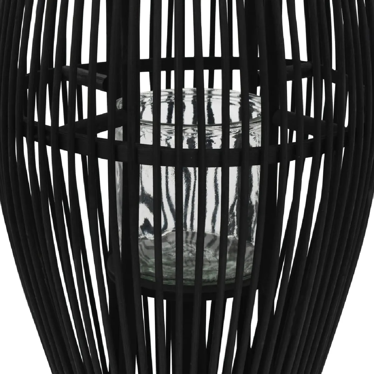 vidaXL Bougeoir Bambou - Noir