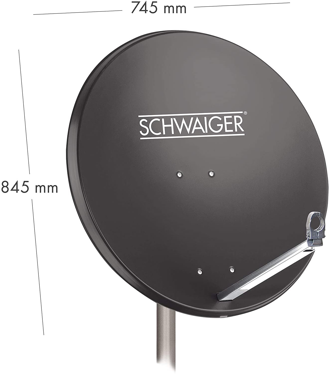 Schwaiger 714548 antraciete 80 cm aluminium schotel set