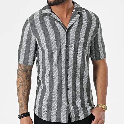 Chemise A Manches Courtes 1661 Gris Anthracite Chiné