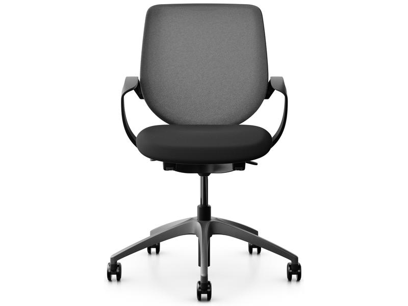 Giroflex Bürostuhl 313 mit Netzrücken und Armlehnen, Dunkel Arbeitsstuhl für gesundes, ergonomisches Sitzen
