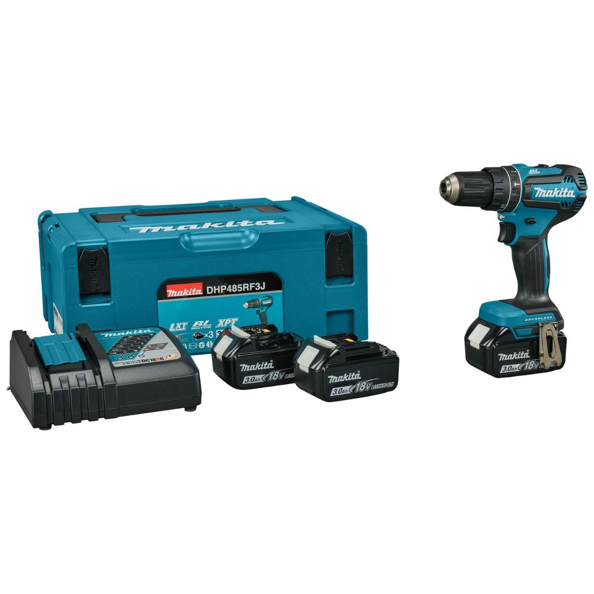 Makita DHP485RF3J Accu klop-/schroefboormachine 18V 3x 3.0Ah in Mbox