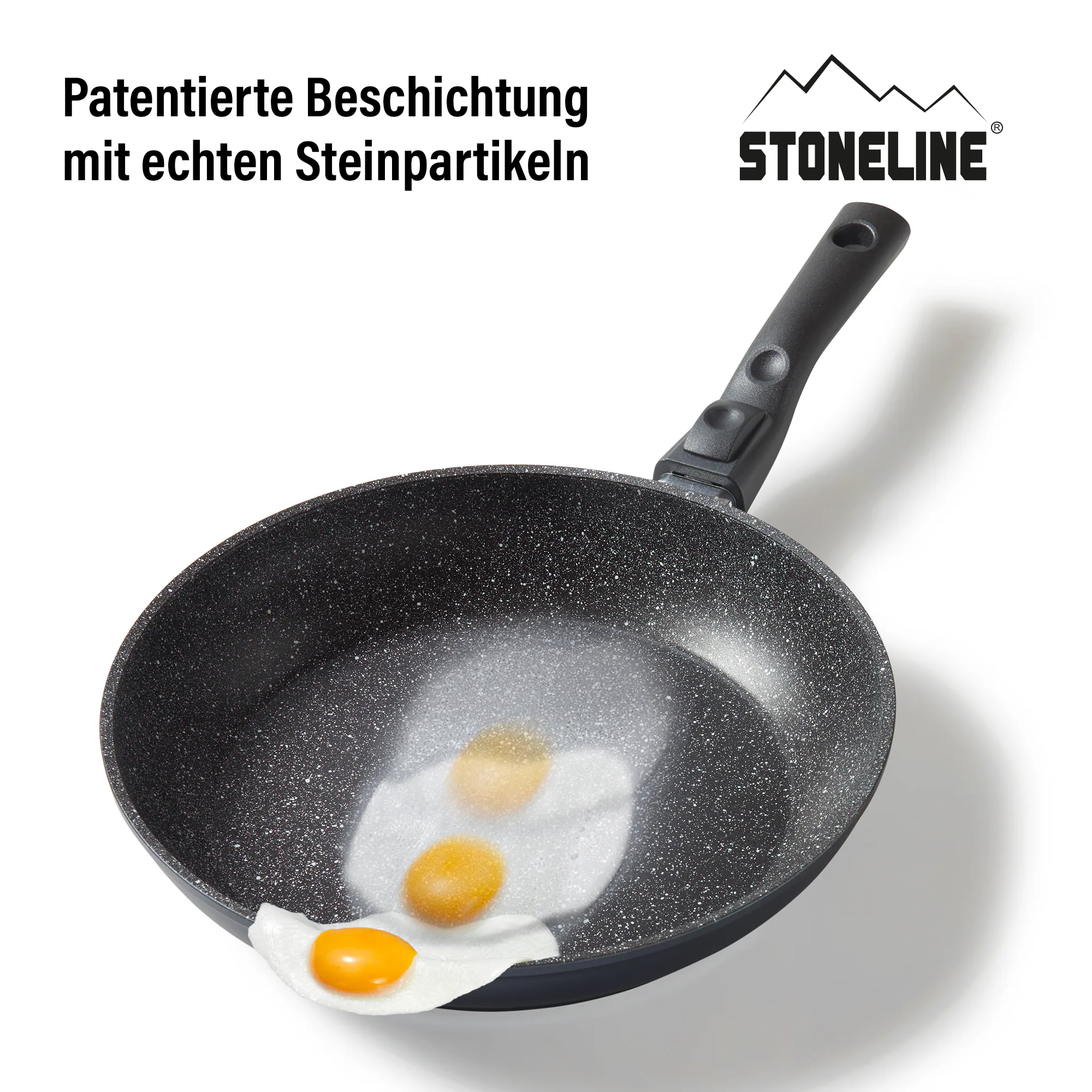 STONELINE® Bratpfanne 28cm, Made in Germany mit abnehmbarem Griff, Induktion und antihaftbeschichtet