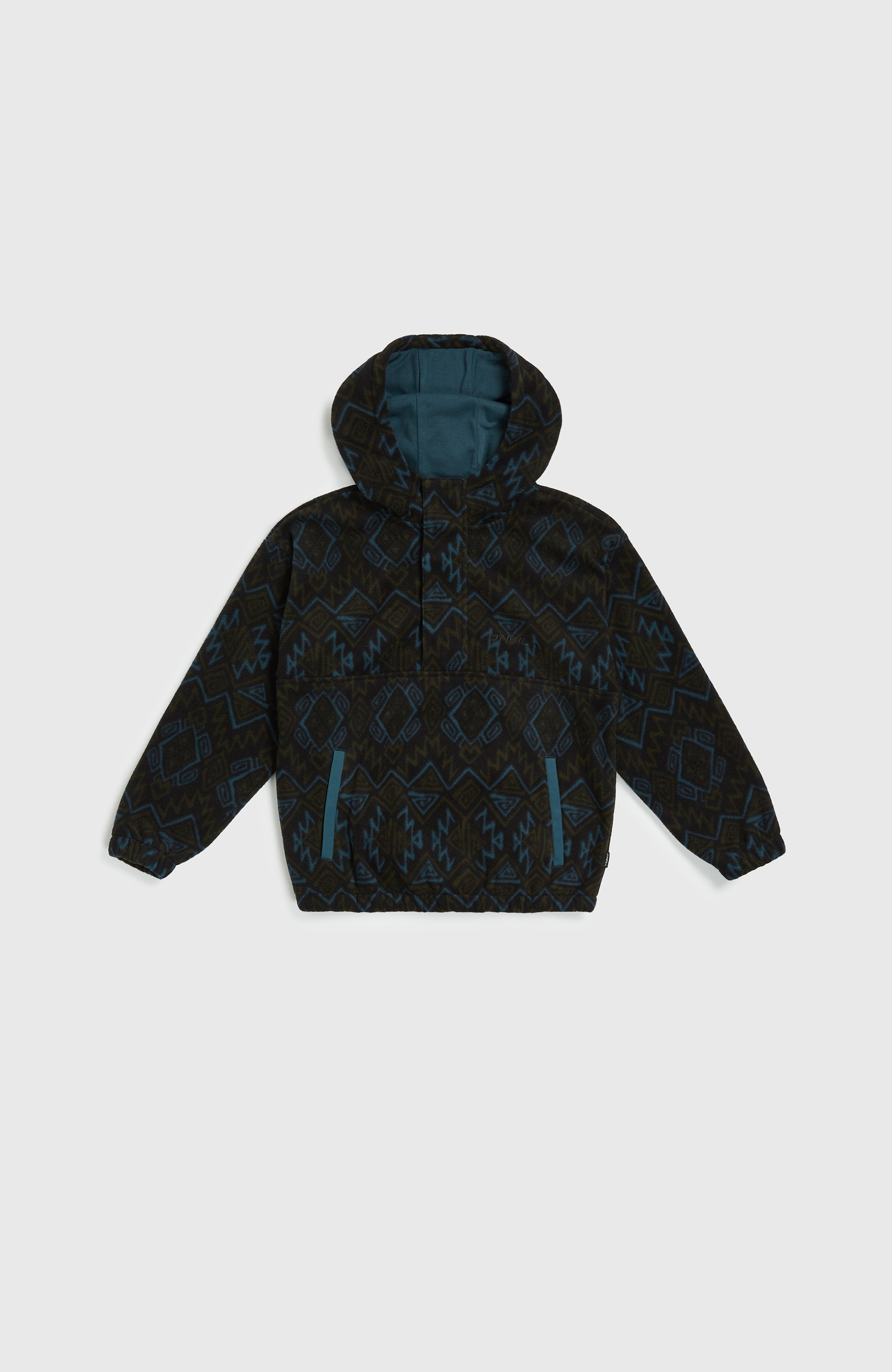 Superfleece hoodie met halve rits