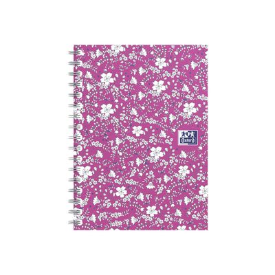 Oxford Floral - Carnet de notes à spirale - A6 - 100 pages - petits carreaux