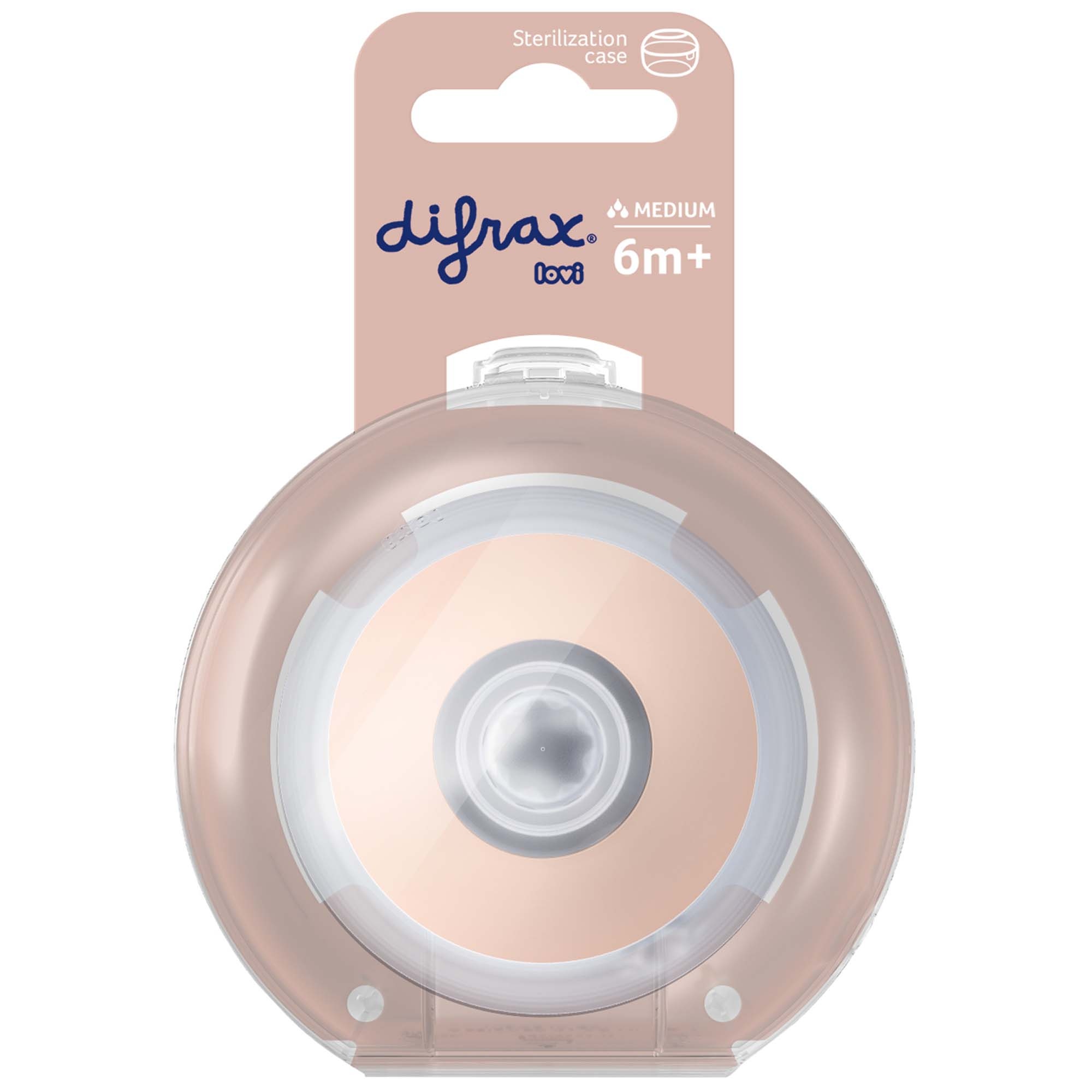 Difrax LOVI Mammafeel flessenspeen M 6+ roze