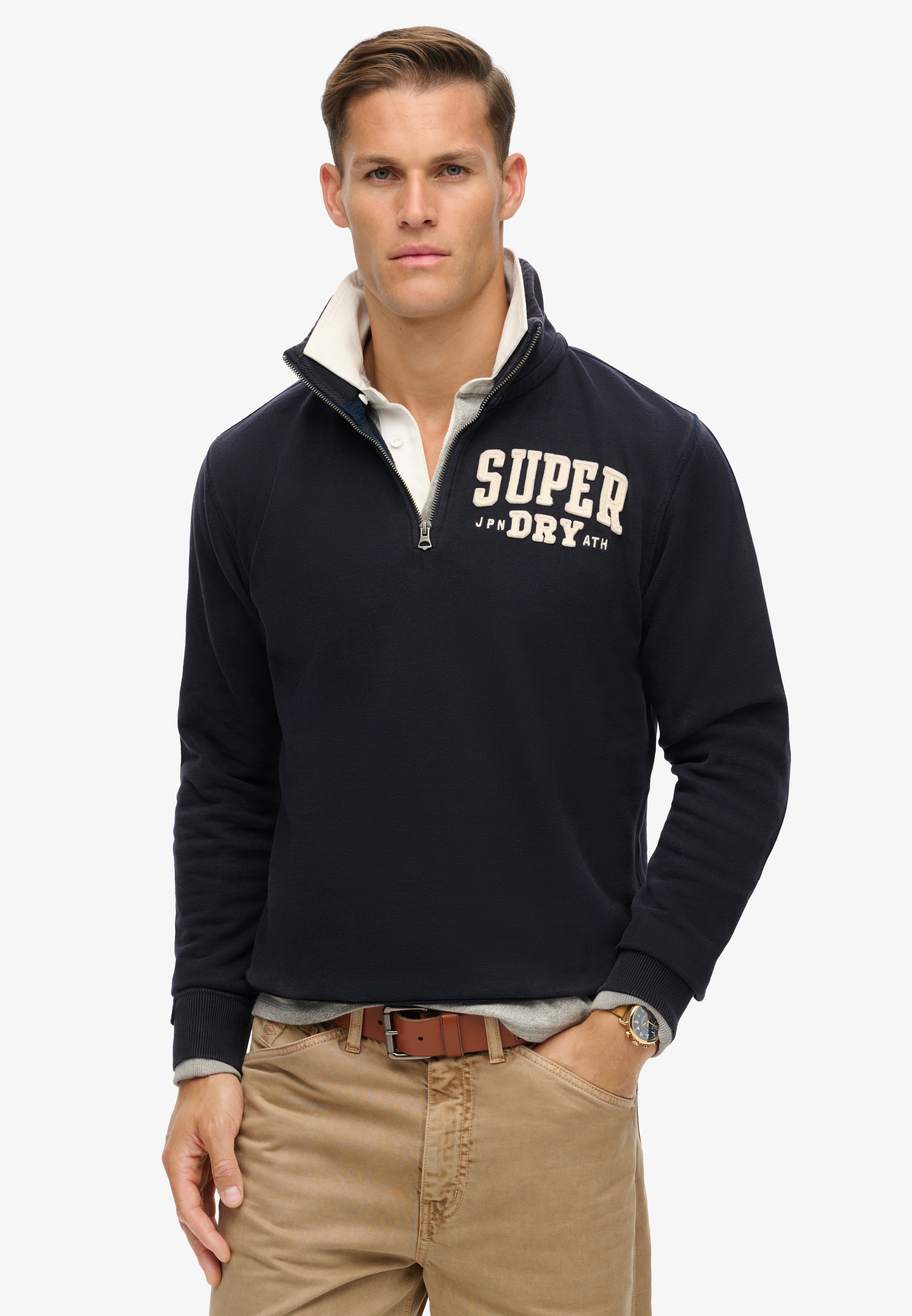 Superdry Sweatshirt »VINTAGE ATHLETIC ZIP HENLEY«