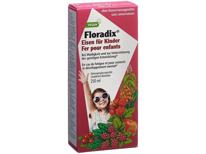 Floradix Eisen für Kinder 250 ml Veganes Eisentonikum für Kinder