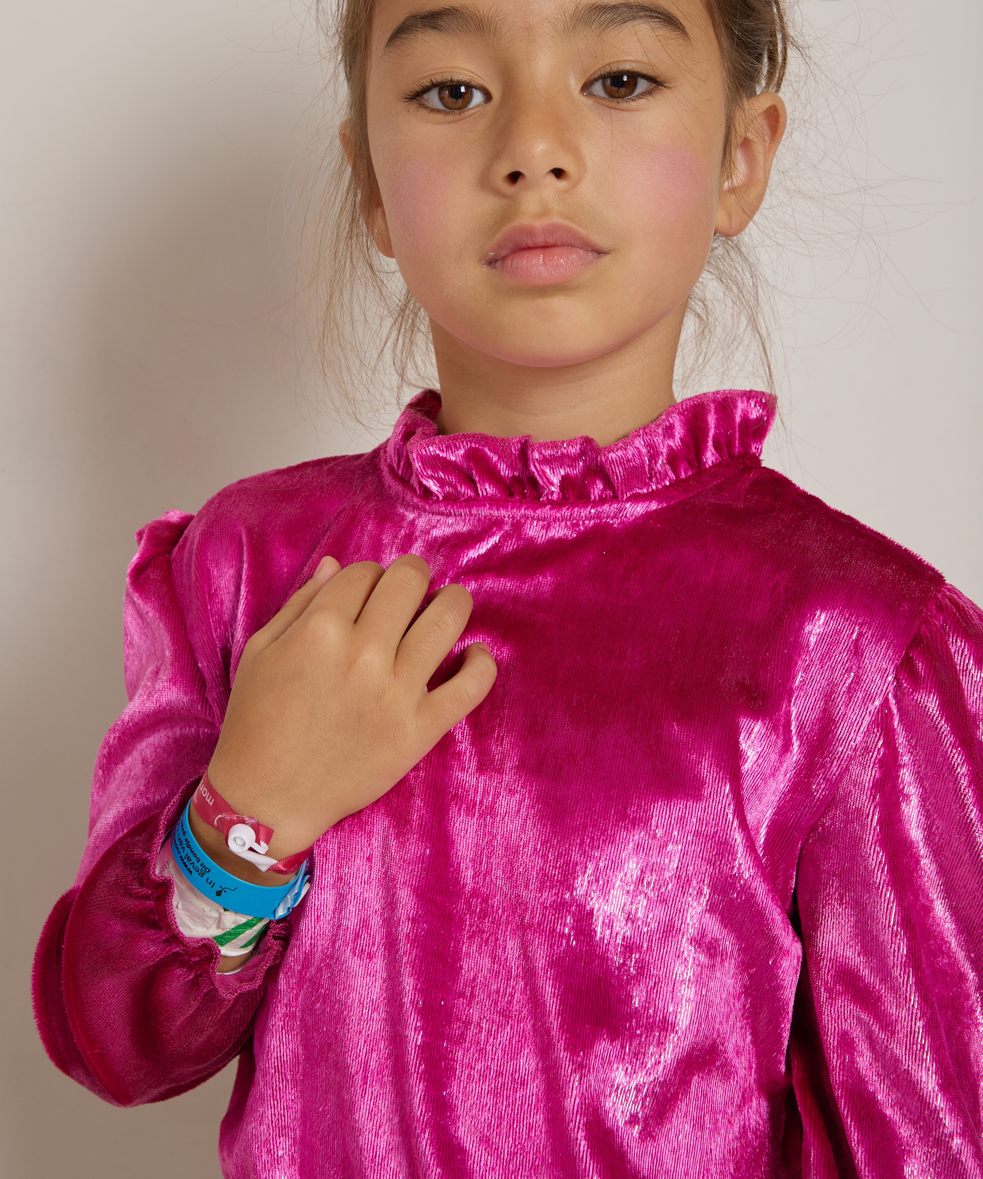 velvet top met glans