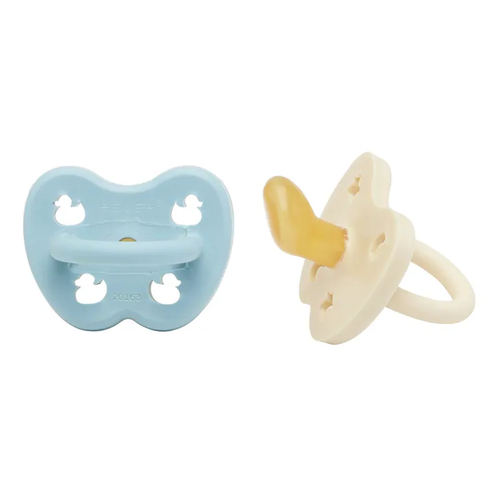 Hevea Tétine physiologique en caoutchouc naturel - Set de 2 | Bleu ciel