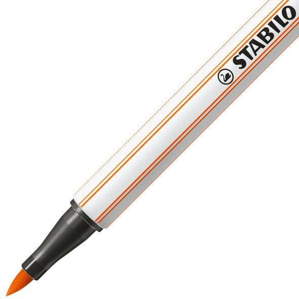 STABILO - Pen 68 - Brushstift - Bleek Vermiljoen - 10 Stuks
