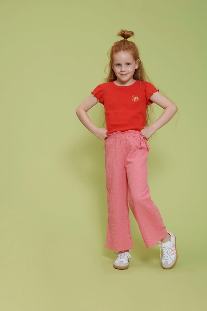 Jubel Jubel t-shirt rib - Salsa Sunset rood