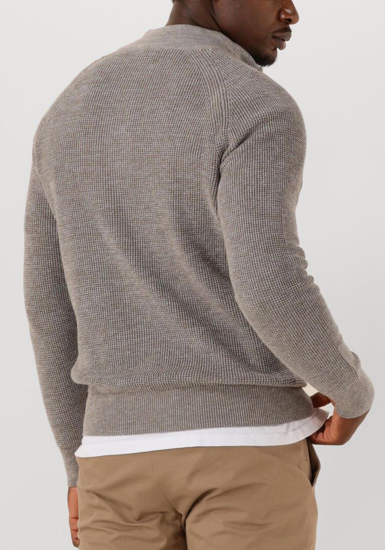 taupe gentiluomo trui turtle zip