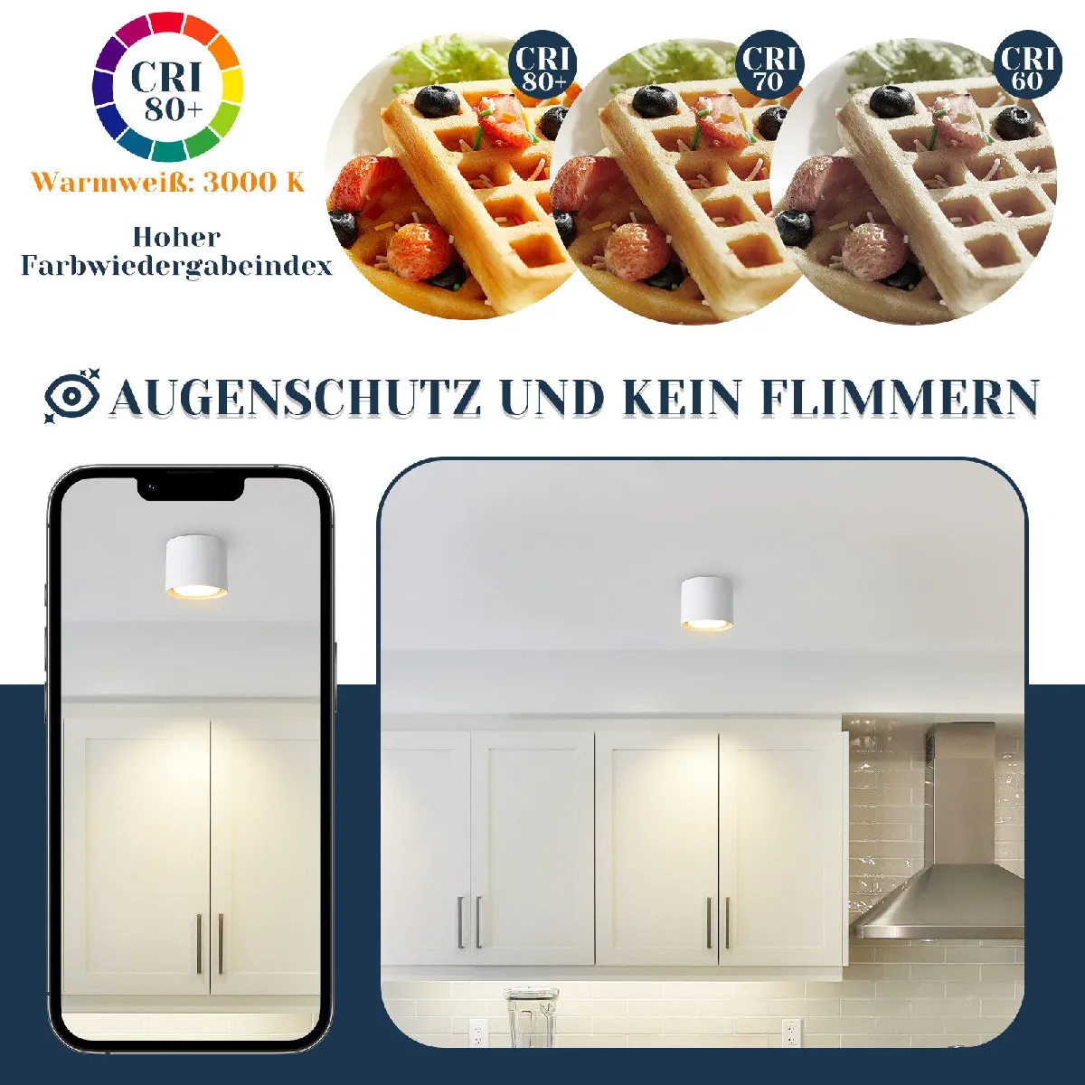 Nettlife Plafonnier Spot LED - Blanc