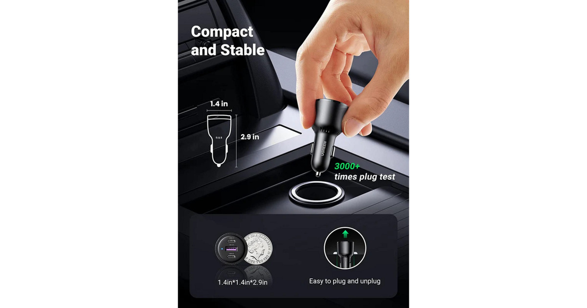Ugreen69W USB C Autolader  (Zwart)