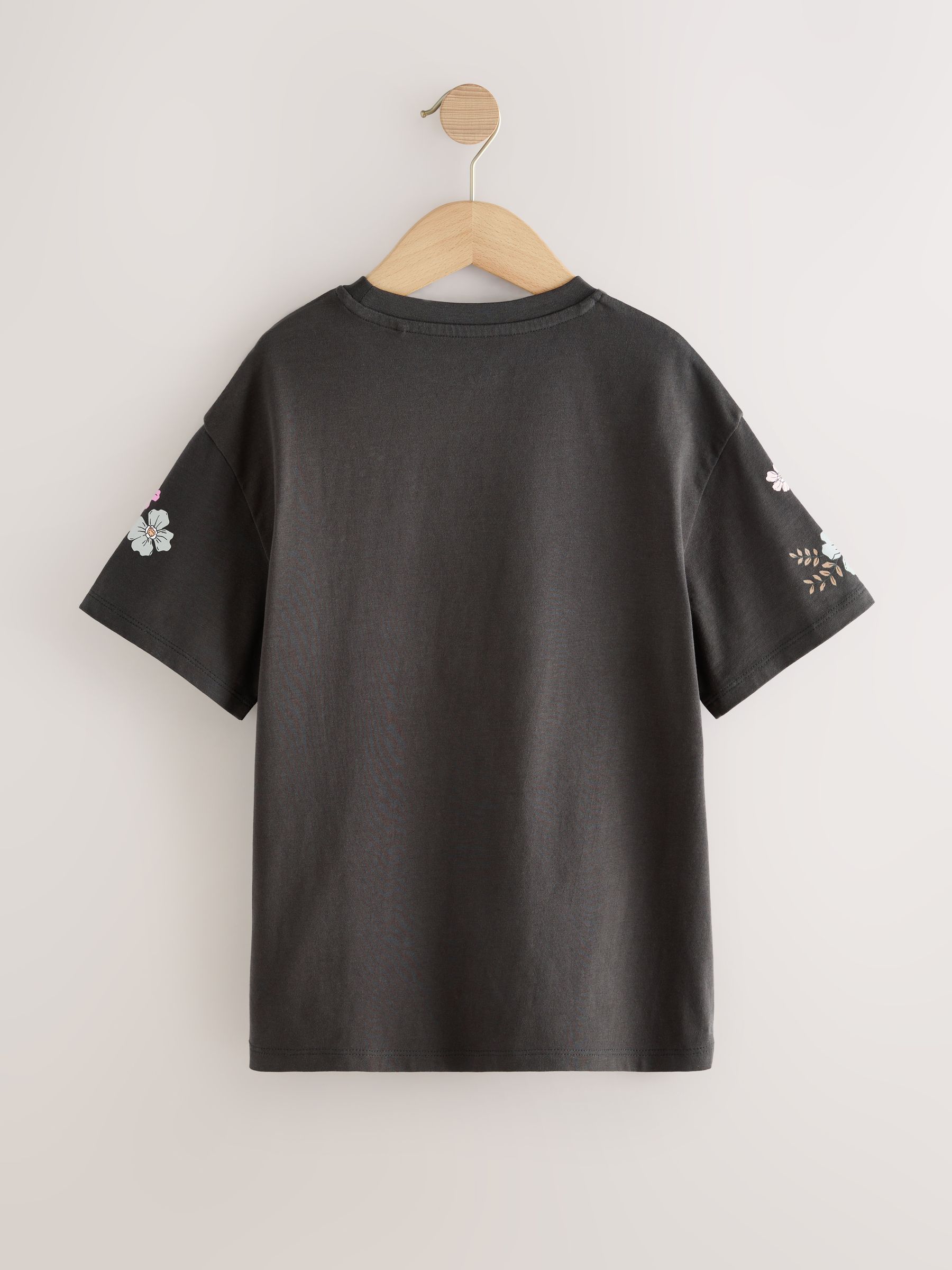 Antracietgrijs gebloemd - The Rolling Stones - T-shirt met pailletten (3-16jr)