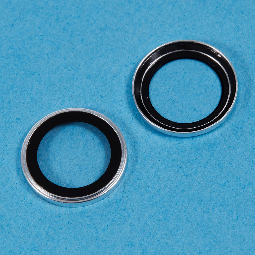 iPhone 16 / iPhone 16 Plus Kameraschutz Objektiv Ring Protector Abdeckung - Silber