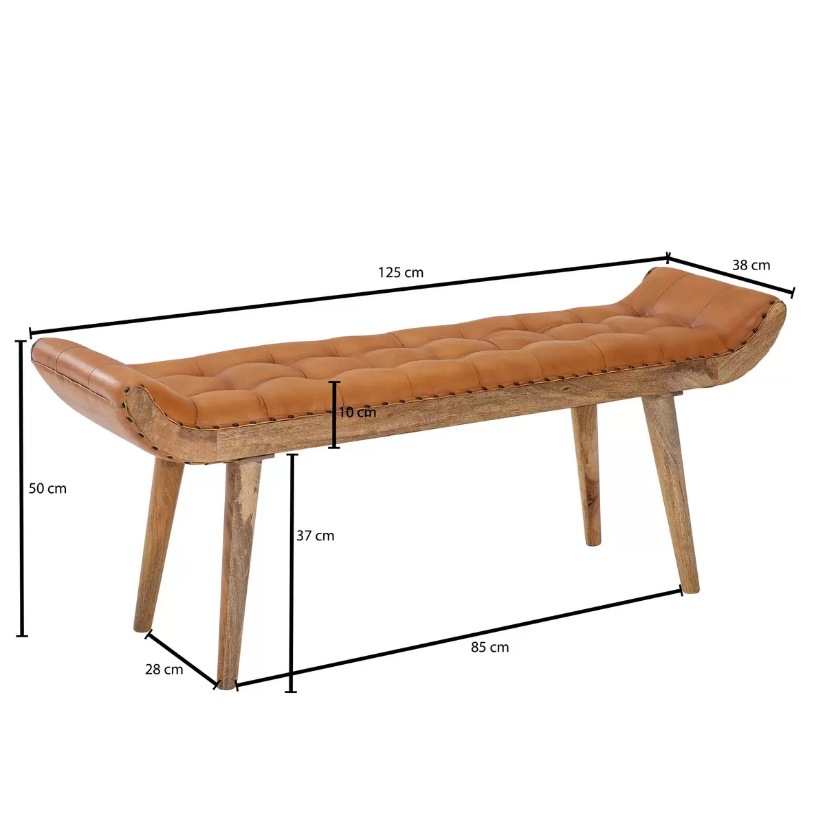 Sitzbank Thomas cognac