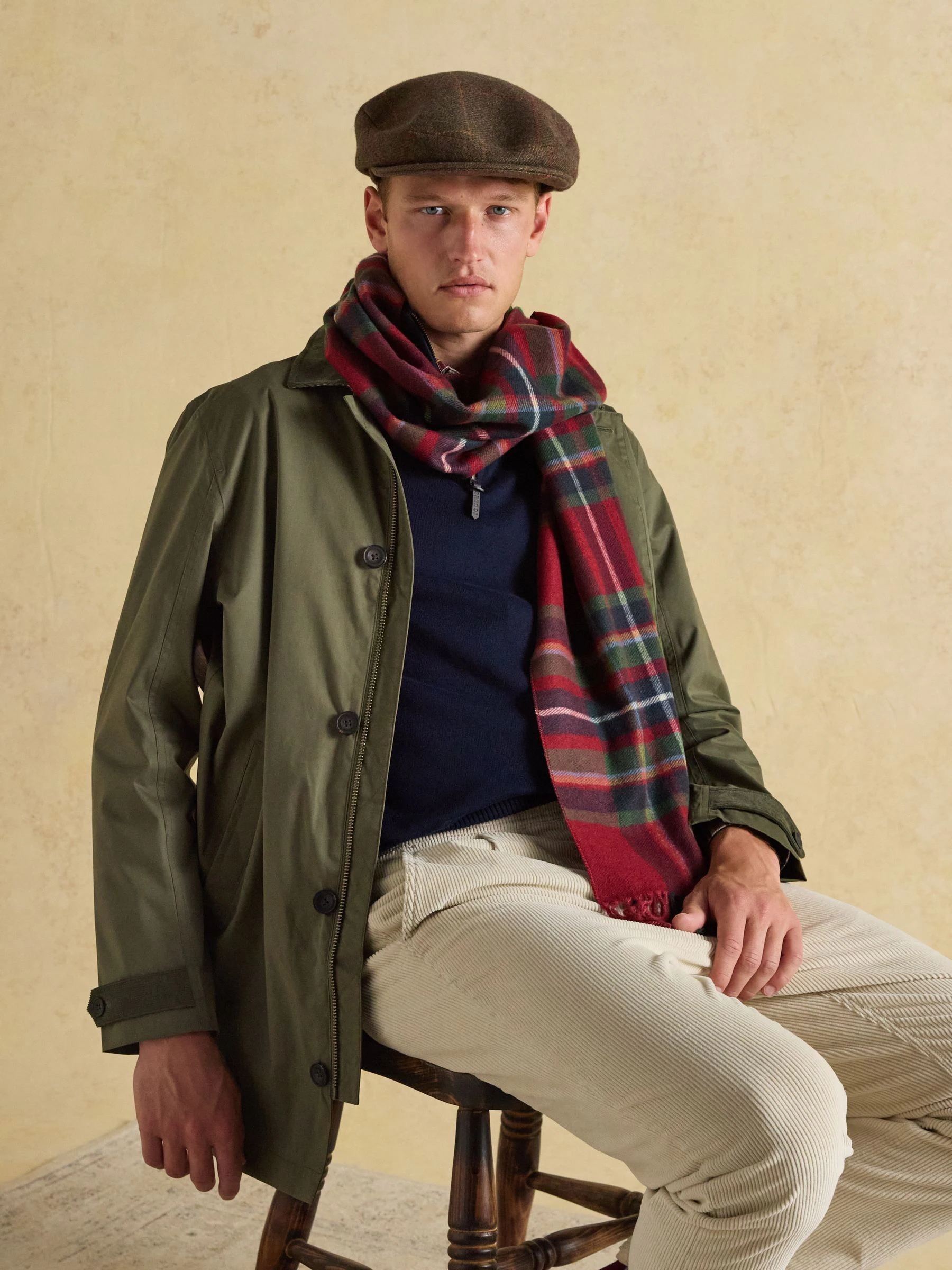 Rood - Joules Langtree Check Scarf