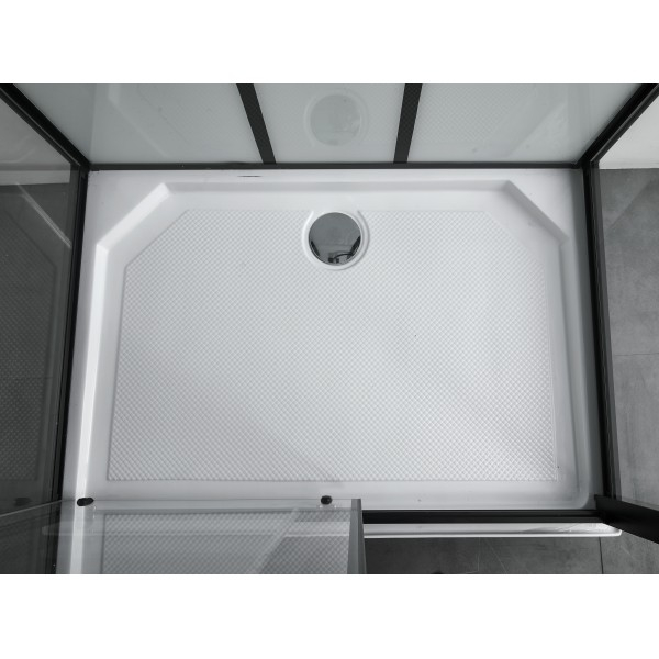 Saniclear Elite complete douchecabine 120x80cm mat zwarte profielen