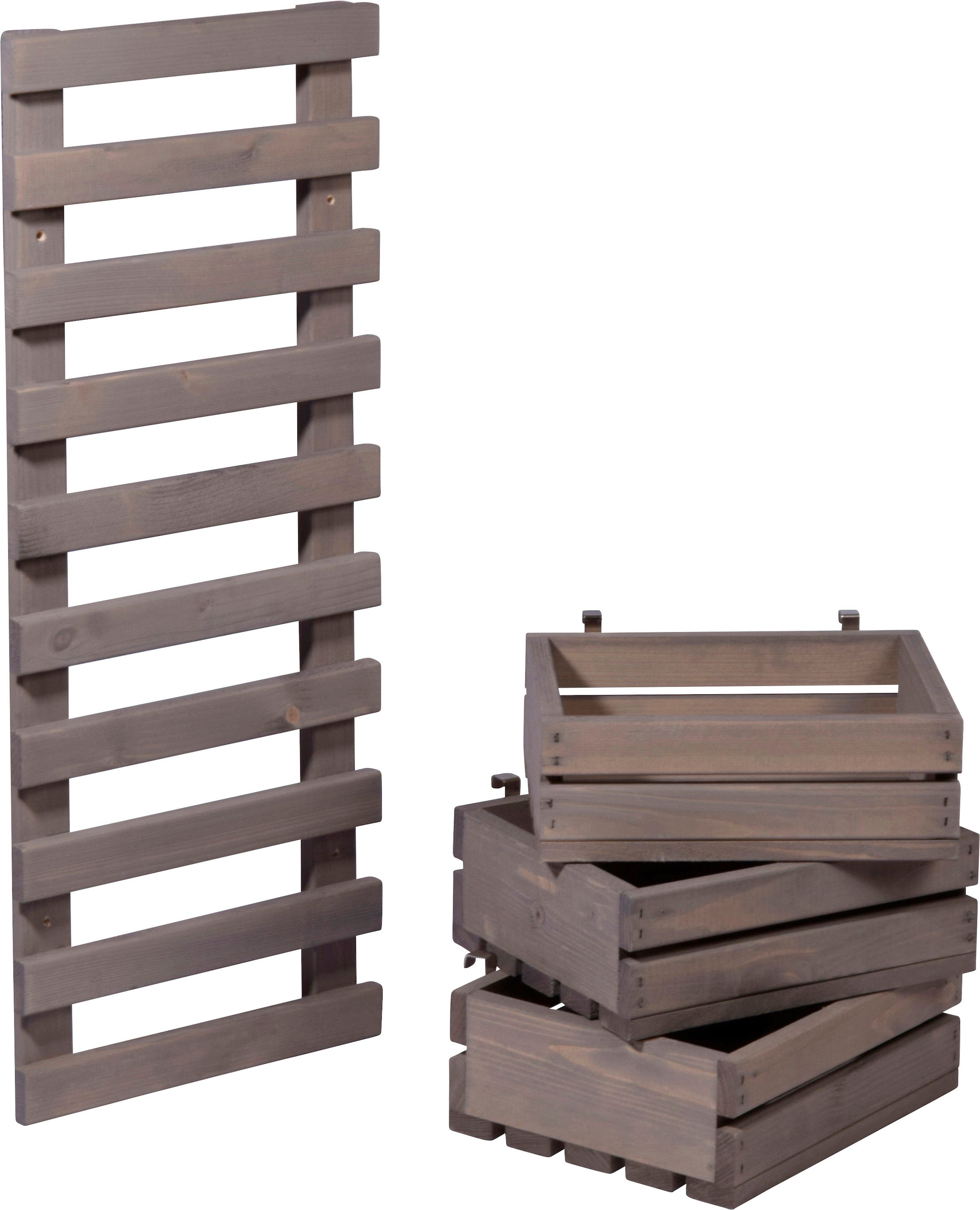 dobar Wandregal flexibles 3-stufiges Wandregal, grau