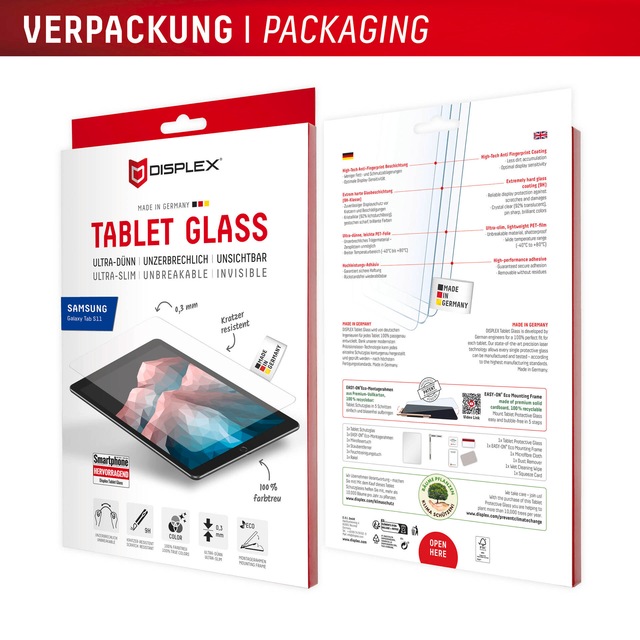 Displex Displayschutzglas »Tablet Glass Screen Protector« für Samsung Galaxy Tab S11 Displayschutzfolie, Schutzfolie, Bildschirmschutz, kratz- & stossfest