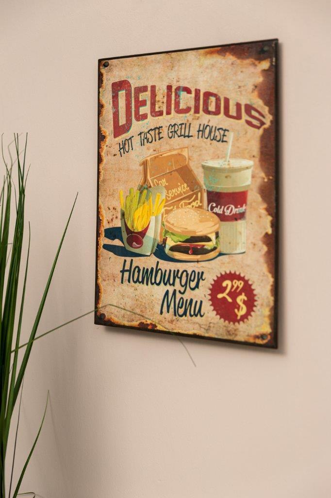 Metallschild - Delicios Grill House - 30x40 cm