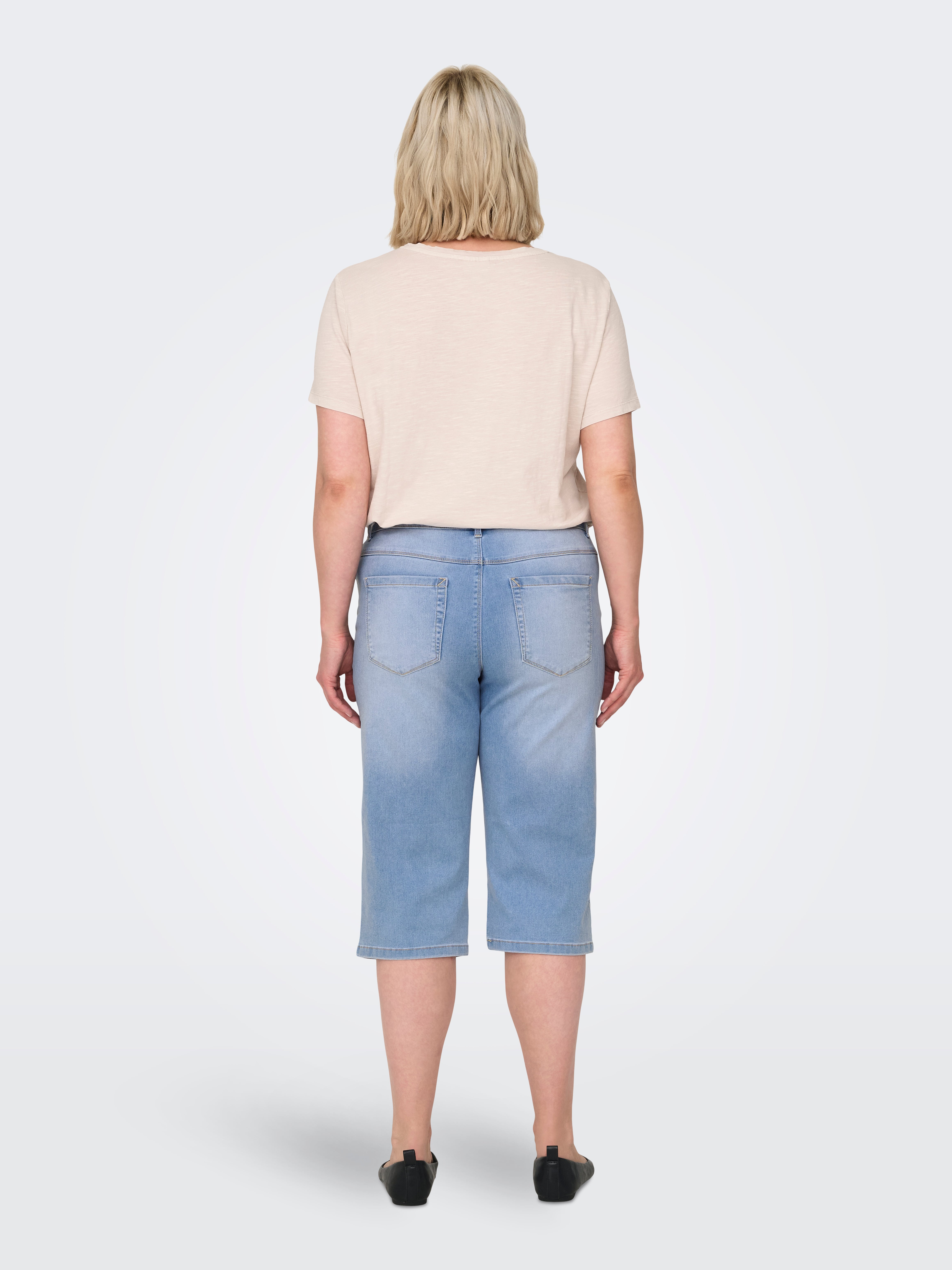 CARAUGUSTA Hohe Taille Skinny Fit Jeans-Shorts Light Blue Denim