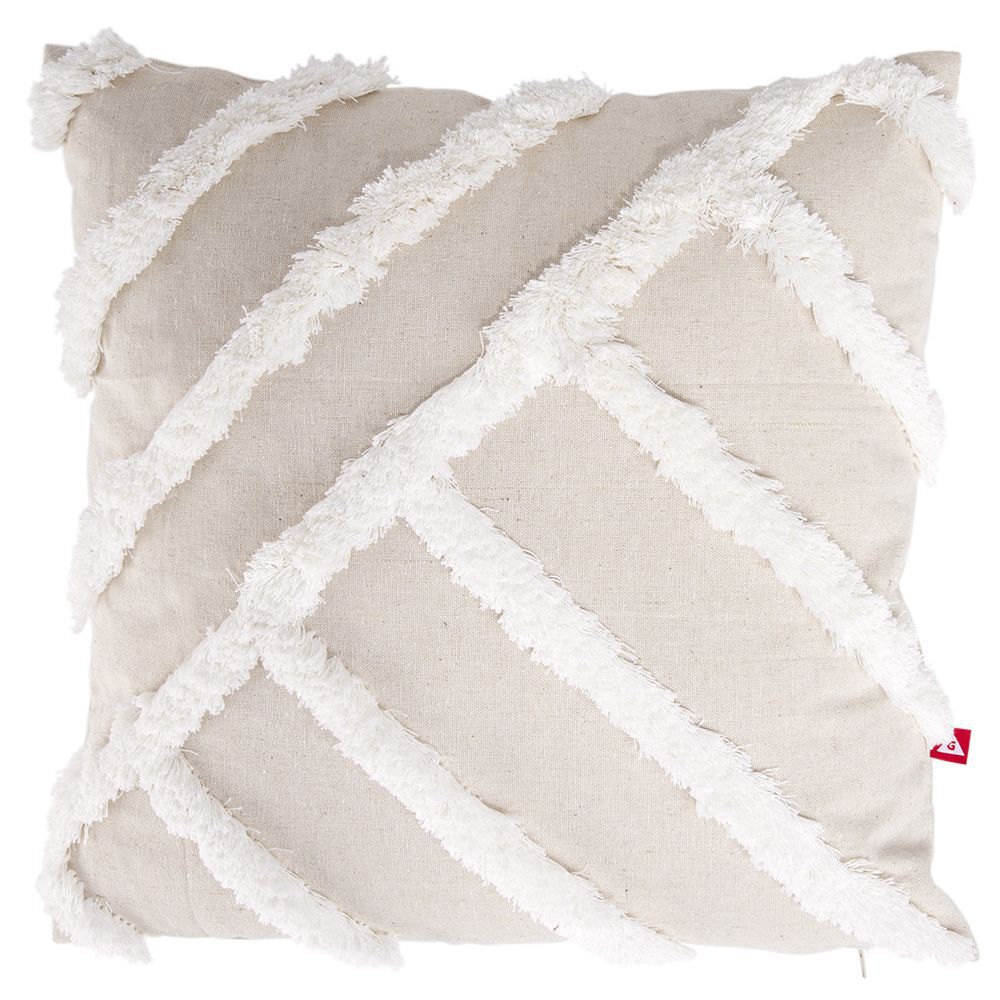 Coussin rayure tufté 40x40cm