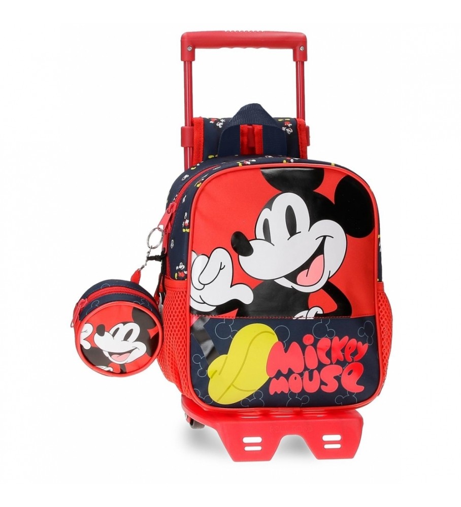 Joumma Bags Mochila Guardera Mickey Mouse Fashion con carro rojo