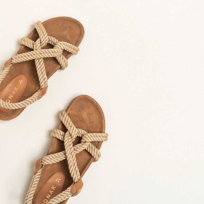 Sandales  en corde beige