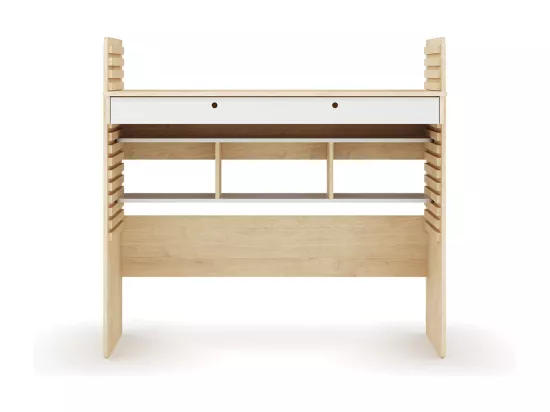 Bureau évolutif avec rangement panneaux de fibres bois et blanc LEWIS