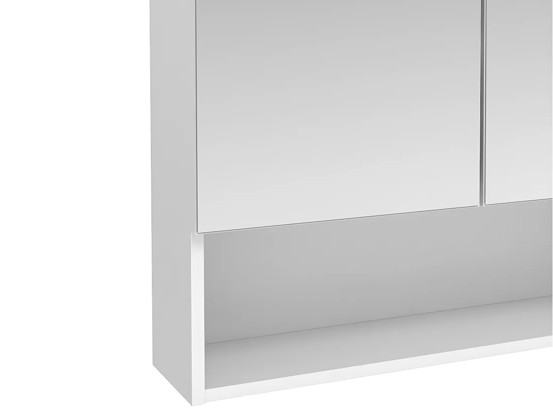 Armoire murale de salle de bain avec miroir et niche - Blanc - ZUMPA