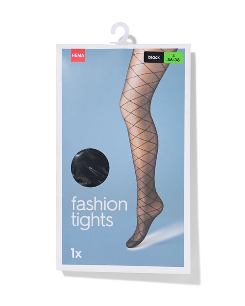 collants fashion check noir
