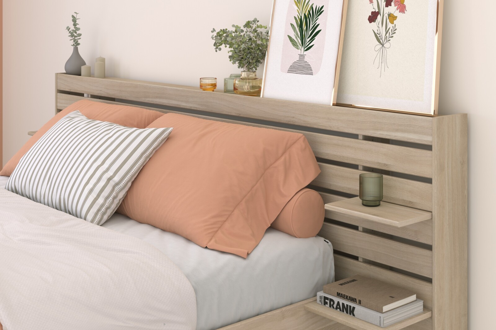 2-teiliges Schlafzimmer-Set ESCALE 25 - Japanische Eiche - 140x200 cm