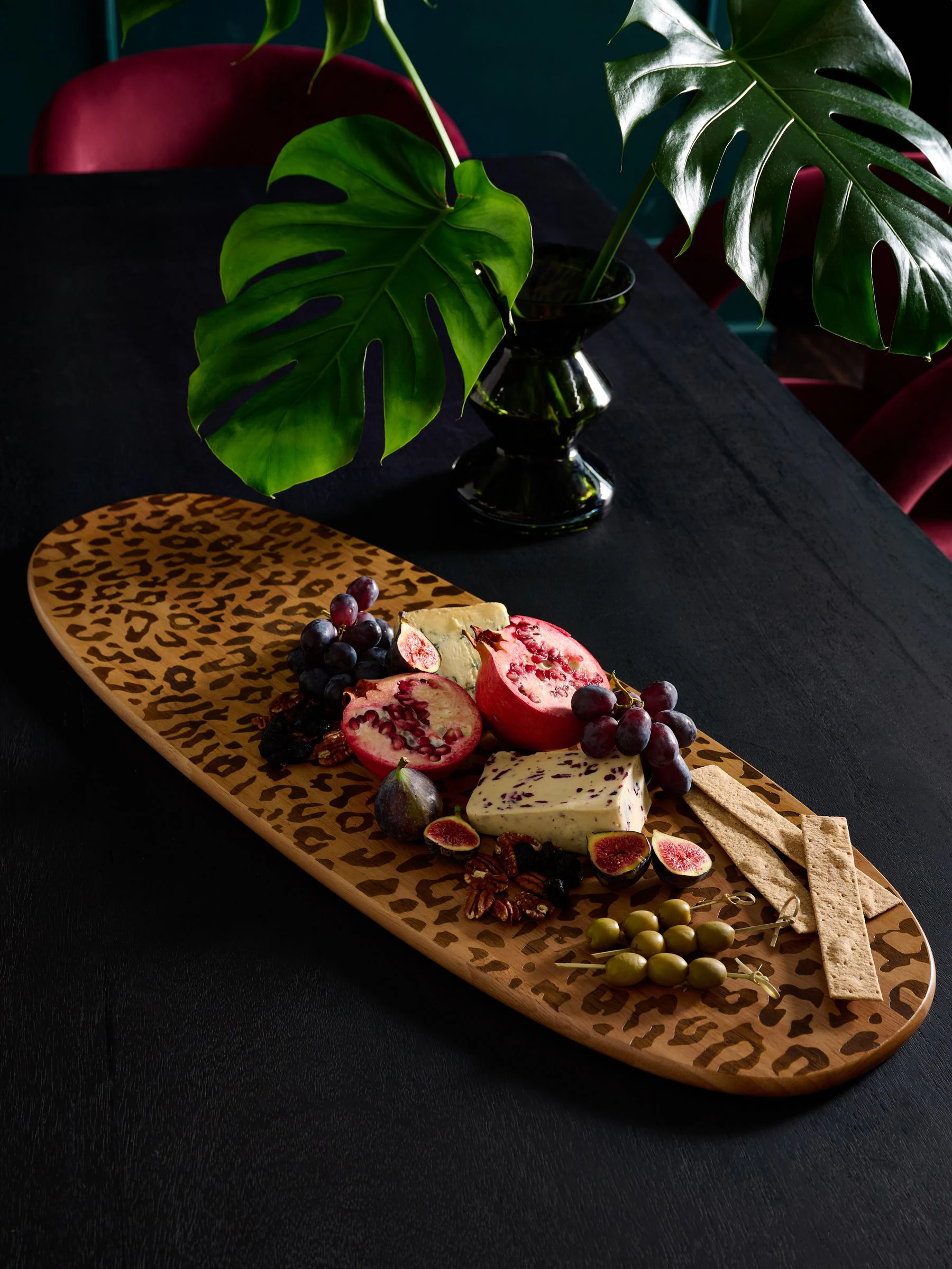 Wood Leopard Pattern XL Serve Board