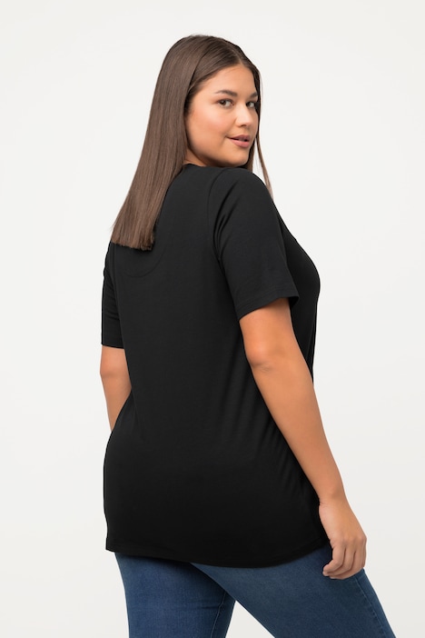 T-Shirt, A-Linie, Tunika-Ausschnitt, Halbarm