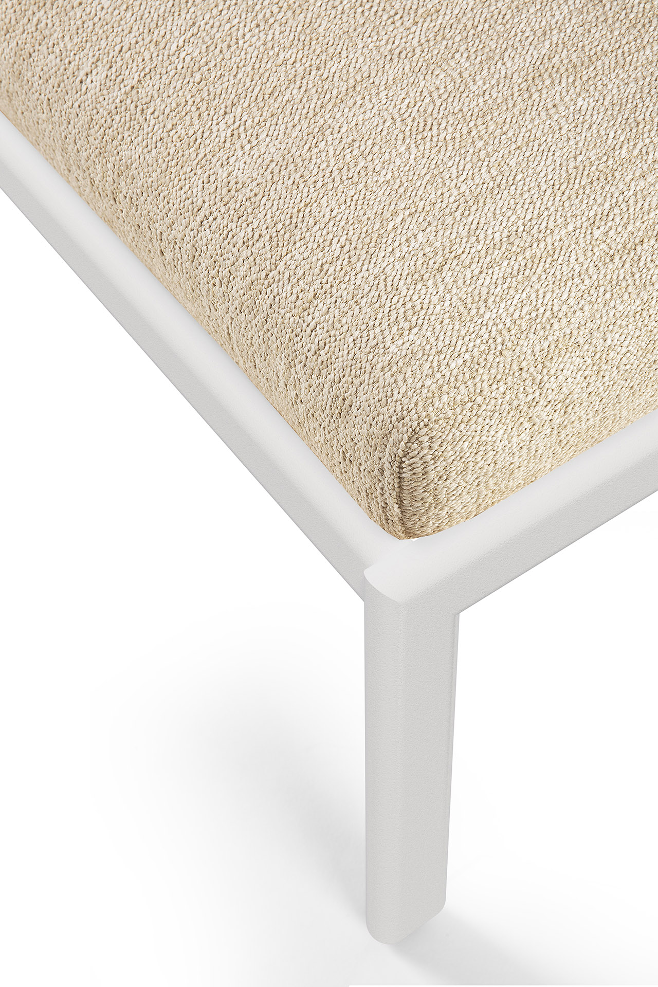 Jack footstool - wit aluminium - compleet - naturel kussen
