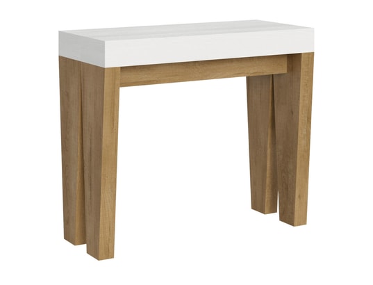 ITAMOBY - Console extensible spimbo mix 90x40/300cm frêne blanc/chêne