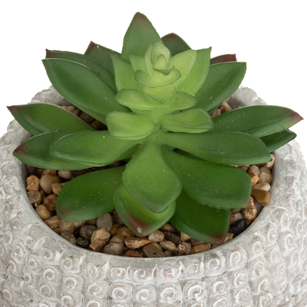 Plante artificielle pot bouddha en ciment h 13,5 cm