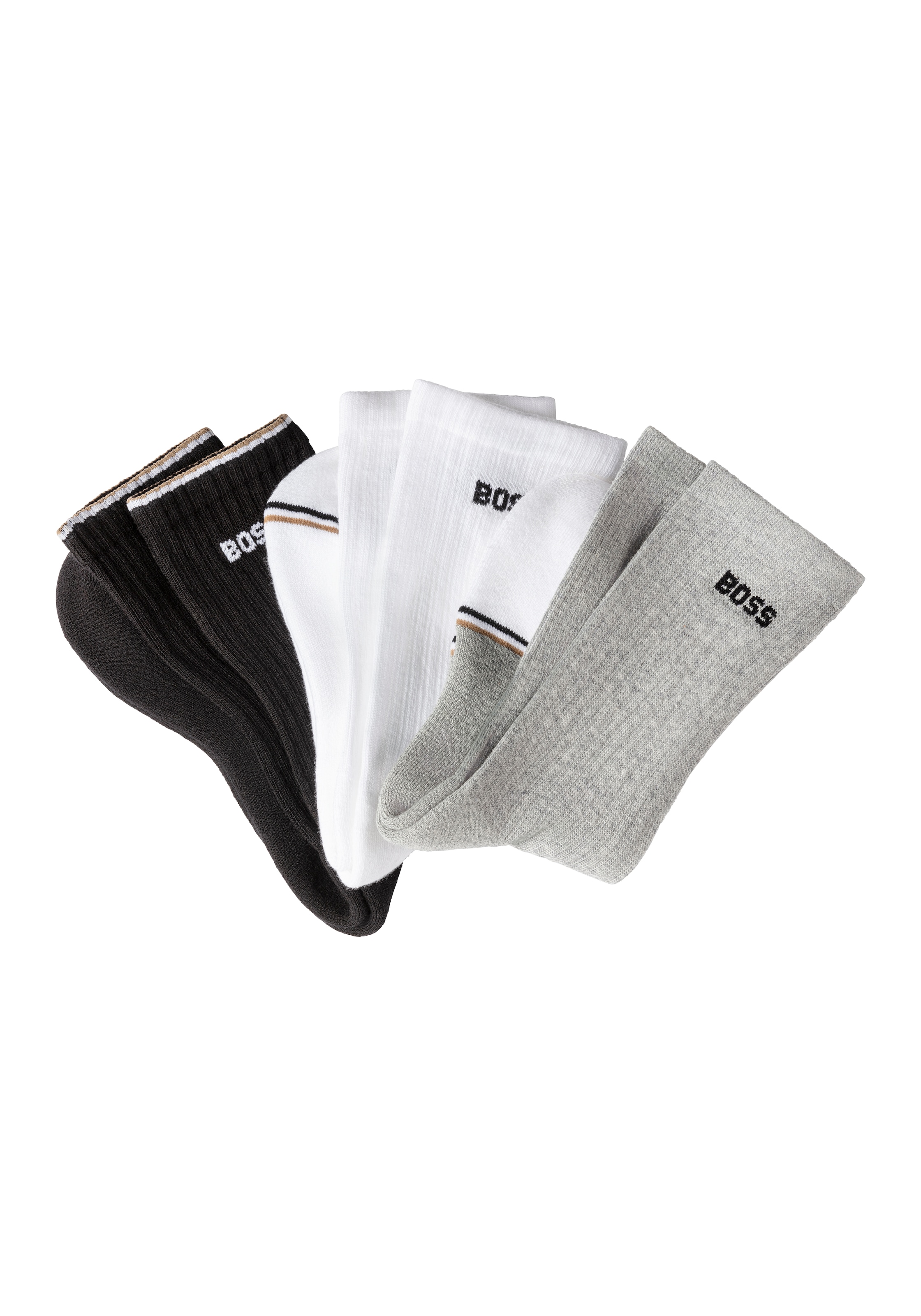 BOSS Freizeitsocken »3PQSRibColorblock« 3 Stk. tlg. Mit BOSS Logoschriftzug