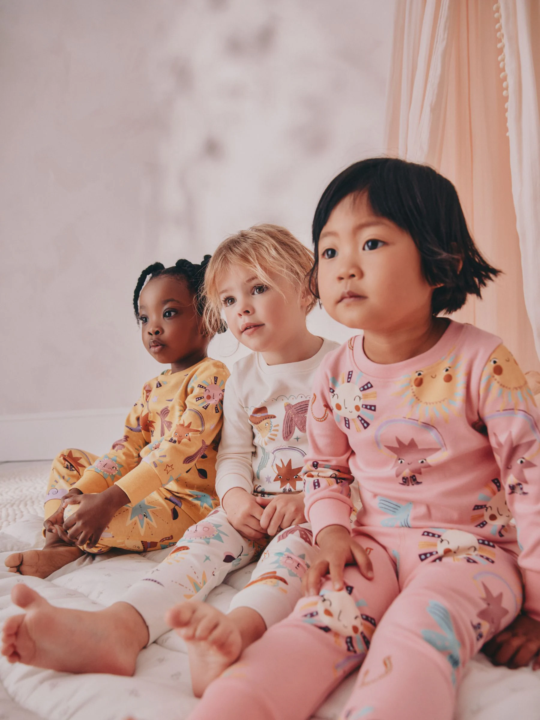 Roze/gele westernprint - Verpakking van 3 knusse pyjama's (9 mnd-12 jr)