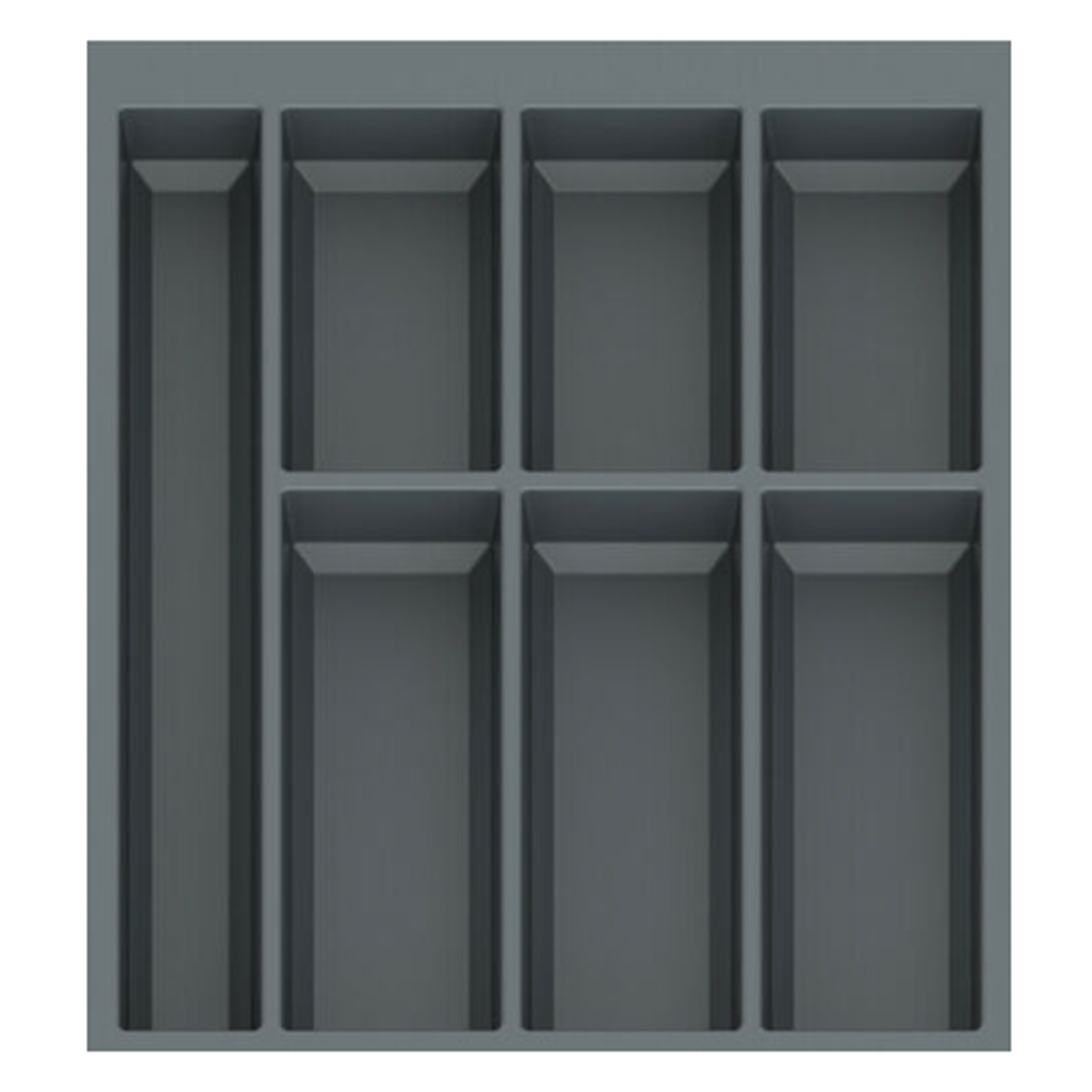 Besteckeinsatz - silber - 7 Fächer - 39,4 cm breit