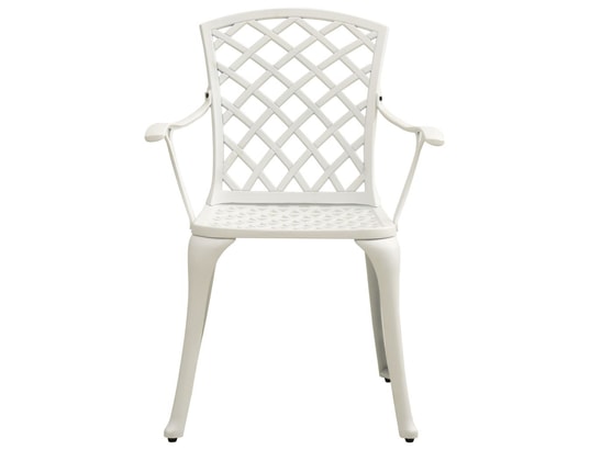 VIDAXL - Chaises de jardin lot de 6 fonte d'aluminium blanc
