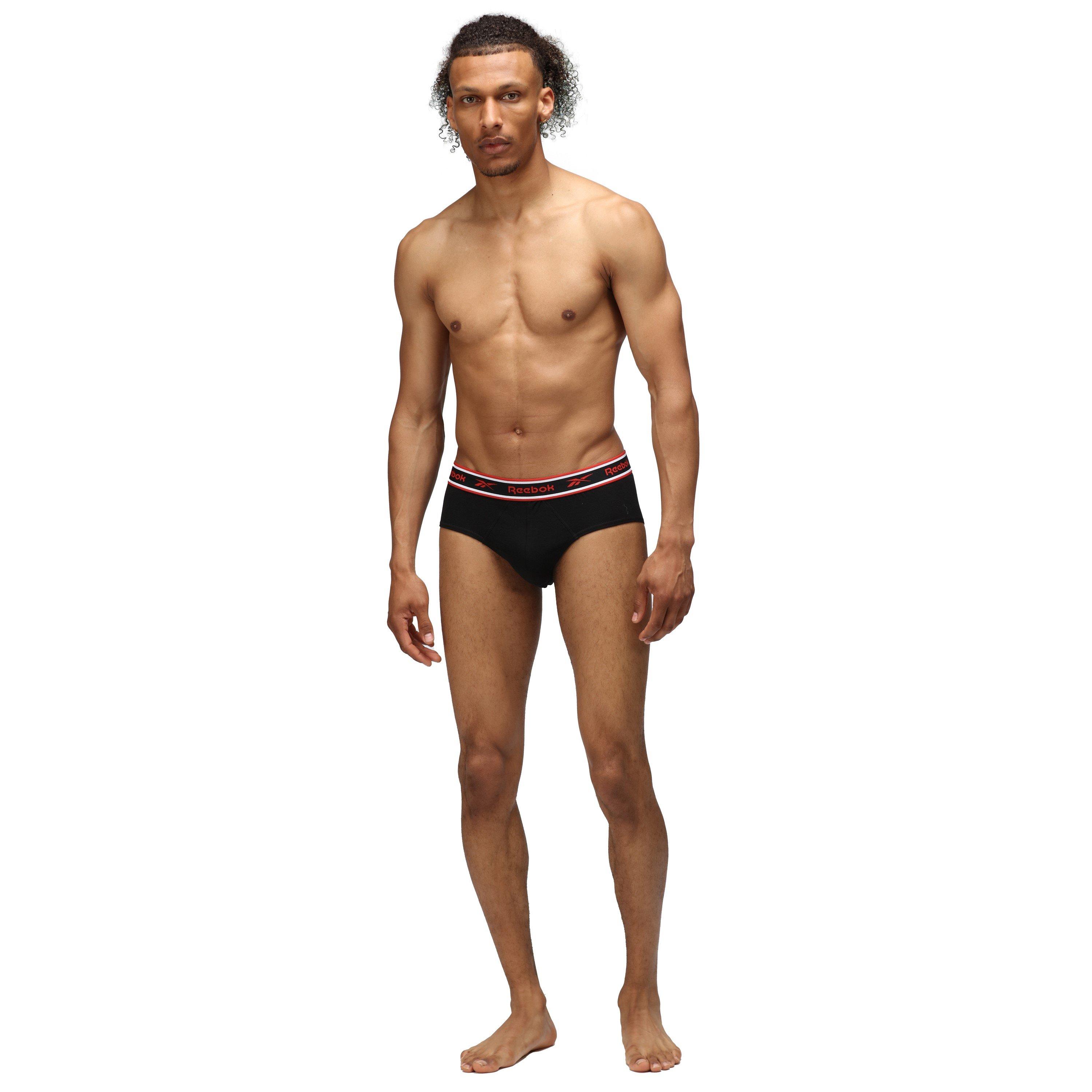 Reebok 3 Pack Cotton Elastane Briefs Mens
