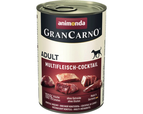 Animonda Gran Carno Adult natvoer voor honden, multi-vleescocktail, 400 g