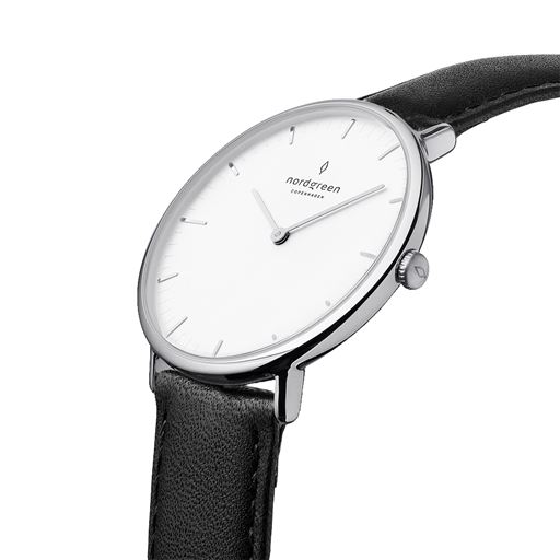 Nordgreen Native NR40SILEBLXX Herreur, Stål/Sort, 40 mm