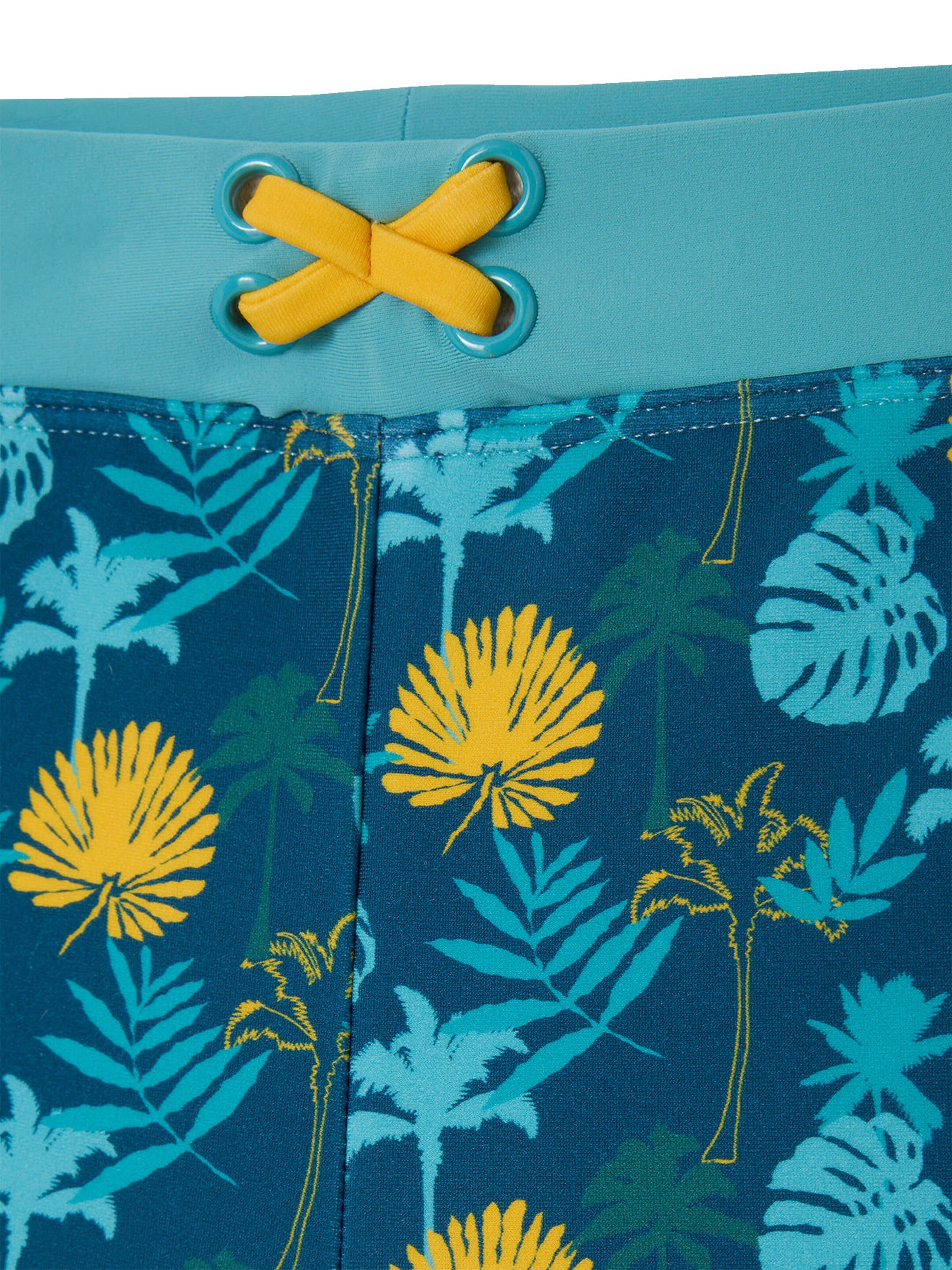 Vertbaudet Jungen Badehose mit tropischem Print tannengrün