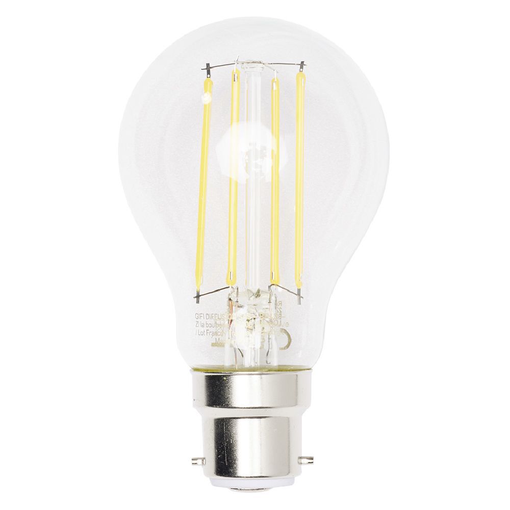 Ampoule LED filament B22 A60 Homday lumière chaude 806lms x2