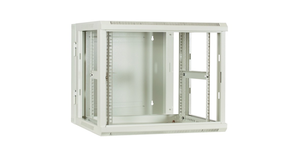DSI9U witte wandkast (kantelbaar) met glazen deur - DS6609W-DOUBLE server rack  (Wit, 600 x 600 x 500mm)